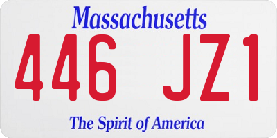 MA license plate 446JZ1
