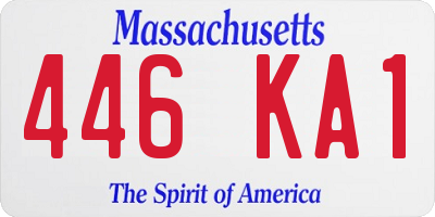 MA license plate 446KA1