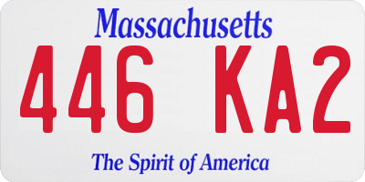 MA license plate 446KA2