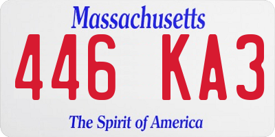 MA license plate 446KA3