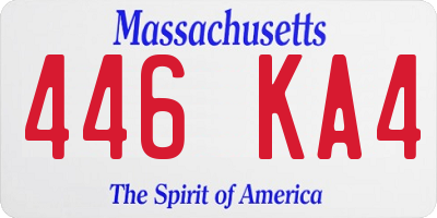 MA license plate 446KA4