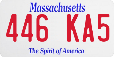 MA license plate 446KA5
