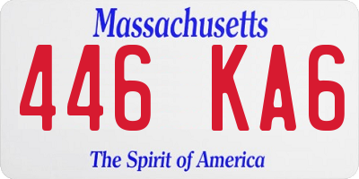 MA license plate 446KA6