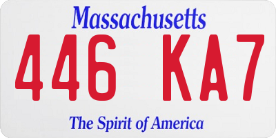 MA license plate 446KA7