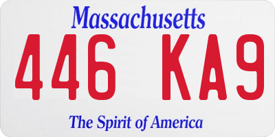 MA license plate 446KA9