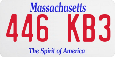 MA license plate 446KB3