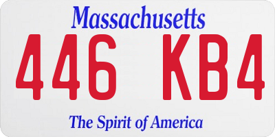 MA license plate 446KB4