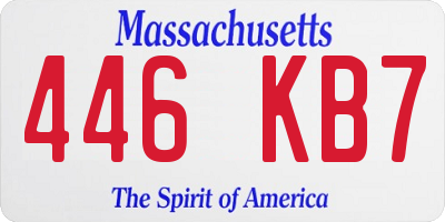 MA license plate 446KB7