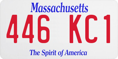 MA license plate 446KC1