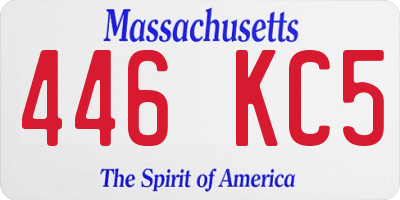 MA license plate 446KC5