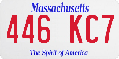 MA license plate 446KC7