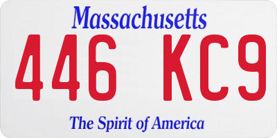 MA license plate 446KC9