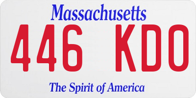 MA license plate 446KD0