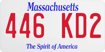 MA license plate 446KD2