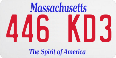 MA license plate 446KD3