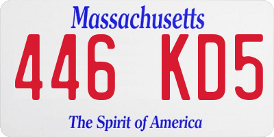 MA license plate 446KD5