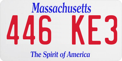 MA license plate 446KE3