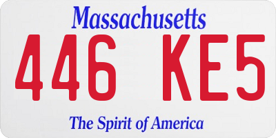 MA license plate 446KE5