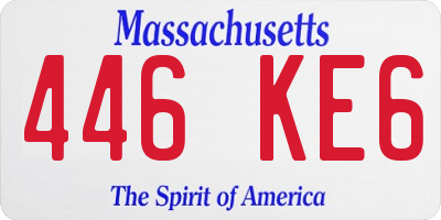 MA license plate 446KE6