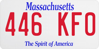 MA license plate 446KF0