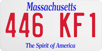 MA license plate 446KF1