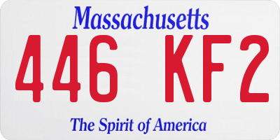 MA license plate 446KF2