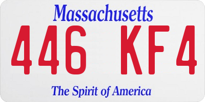 MA license plate 446KF4