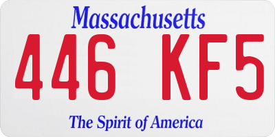 MA license plate 446KF5