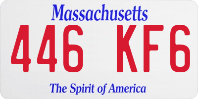 MA license plate 446KF6