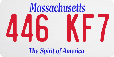 MA license plate 446KF7