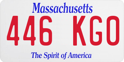 MA license plate 446KG0