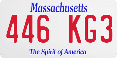 MA license plate 446KG3