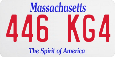 MA license plate 446KG4