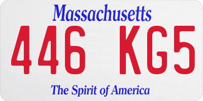 MA license plate 446KG5