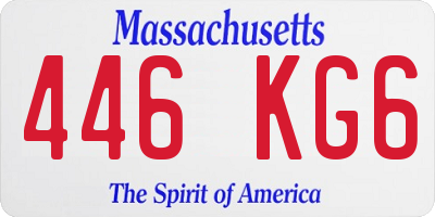 MA license plate 446KG6