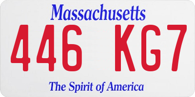 MA license plate 446KG7