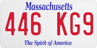 MA license plate 446KG9
