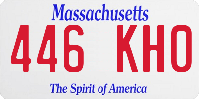 MA license plate 446KH0