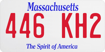 MA license plate 446KH2