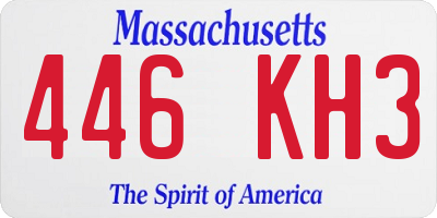 MA license plate 446KH3