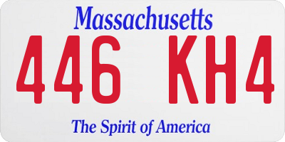 MA license plate 446KH4