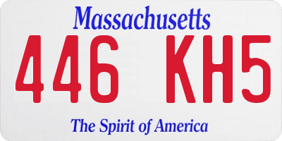 MA license plate 446KH5