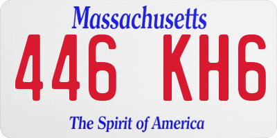 MA license plate 446KH6