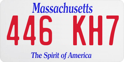 MA license plate 446KH7