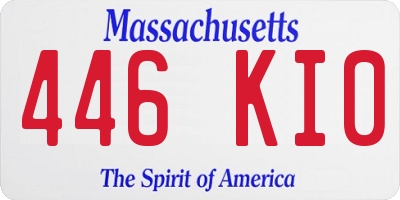 MA license plate 446KI0