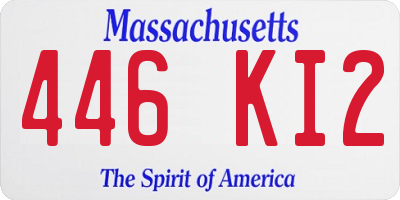 MA license plate 446KI2