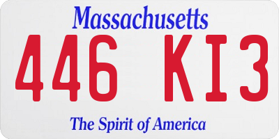 MA license plate 446KI3