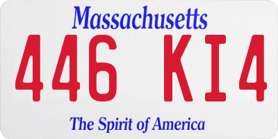 MA license plate 446KI4