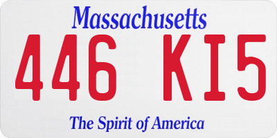 MA license plate 446KI5