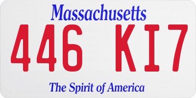MA license plate 446KI7